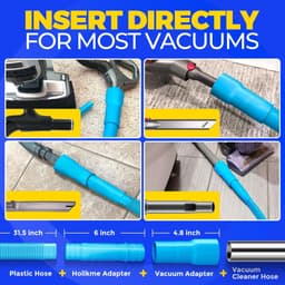 Daity 2 -Pack delige reinigingsset voor wasdroger-afvoer: stofzuigeropzetstuk en flexibele pluizenborstel – blauw — thumbnail 4