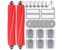 Geschikte accessoires geschikt voor de QV35A/QV35S steenveger: hoofdborstel, filter, HEPA-stofzak, dweil.