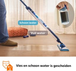 Philips OneUp Elektrische Dweil 5000 series XV5113/01 - Dweilsysteem - Vloerreiniger - Vuil water opzuigen - 2 standen - 70min dweilen - Geen emmer nodig — thumbnail 5