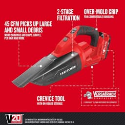 Handstofzuiger - Kleine stofzuiger - Auto schoonmaken - Sterke zuigkracht - 45.4 x 19.6 cm - Rood — thumbnail 5