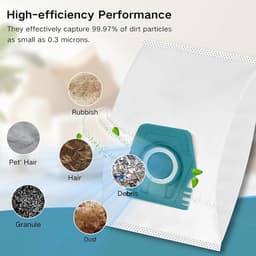 Set van 12 TU-stofzakken geschikt voor Miele Pure Air TU 3D-stofzuigers, geschikt voor Guard L1/S1 Junior Flex, Parquet Silence, AllFloor Performance, Comfort Electric Cat & Dog-serie, inclusief 4 uitlaatfilters. — thumbnail 5