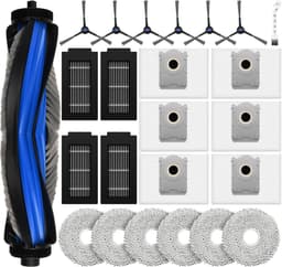 24-delige vervangingsset voor Ecovacs Deebot T50 Pro Omni / T50 Pro Omni Gen2 / T50 Omni robotstofzuiger, inclusief 1 hoofdborstel, 6 stofzakken, 4 filters, 6 zijborstels, 6 dweilpads en 1 reinigingsaccessoire — thumbnail 1