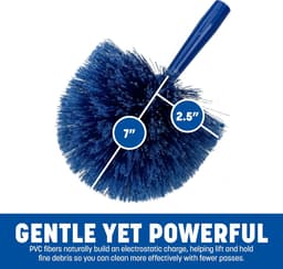 Ronde Stoffer - Zachte Borstels - Stof Vangen - Afgeronde Vorm - 178 cm Diameter - Blauw — thumbnail 5