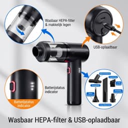 Ryoudavell - Autostofzuiger - 20000Pa - Borstelloze Motor - Draadloos - Zuigen en Blazen - USB Oplaadbaar - Handstofzuiger - Kruimelzuiger — thumbnail 3