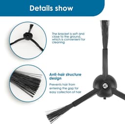 Zijborstels voor Robotstofzuiger - Set van 4 - Duurzame Hoogwaardige Materialen voor Efficiënt Stofzuigen - Wit — thumbnail 3