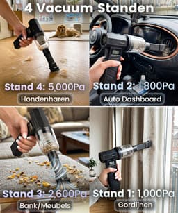 Kruimeldief Snoerloos met Air Duster 130.000 RPM - Auto Stofzuiger Draadloos - Kruimelzuiger - Handstofzuiger - Luchtblazer op accu - Perslucht - Turbo Fan — thumbnail 2