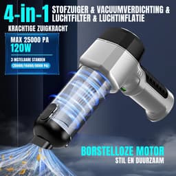 MRKK® Kruimeldief Draadloos - Auto Stofzuiger - Handstofzuiger - Grijs en Zwart — thumbnail 5