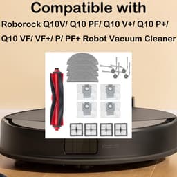 17 stuks Accessoireset onderdelen - compatibel met de Roborock Q10V/ Q10 PF/ Q10 V+/ Q10 P+/ Q10 VF/ VF+/ P/ PF+ robotstofzuiger - De set bevat 1 hoofdborstel, 4 dweildoeken, 4 HEPA-filters, 4 zijborstels en 4 stofzakken — thumbnail 4