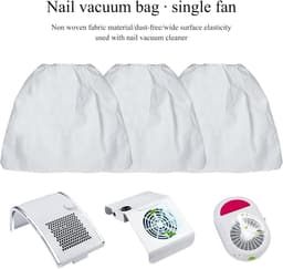 Nail Dust Collector Zakken - Stofzuiger Zakjes - Nagelstudio Hygiëne - Niet-geweven Materiaal - 5 Stuks - Wit — thumbnail 3