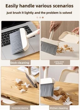Stofblik Bureau - Mini Stoffer Blik - Bureau Schoonmaken - Compact Ontwerp - 1 x 1 x 1 cm - Wit — thumbnail 3