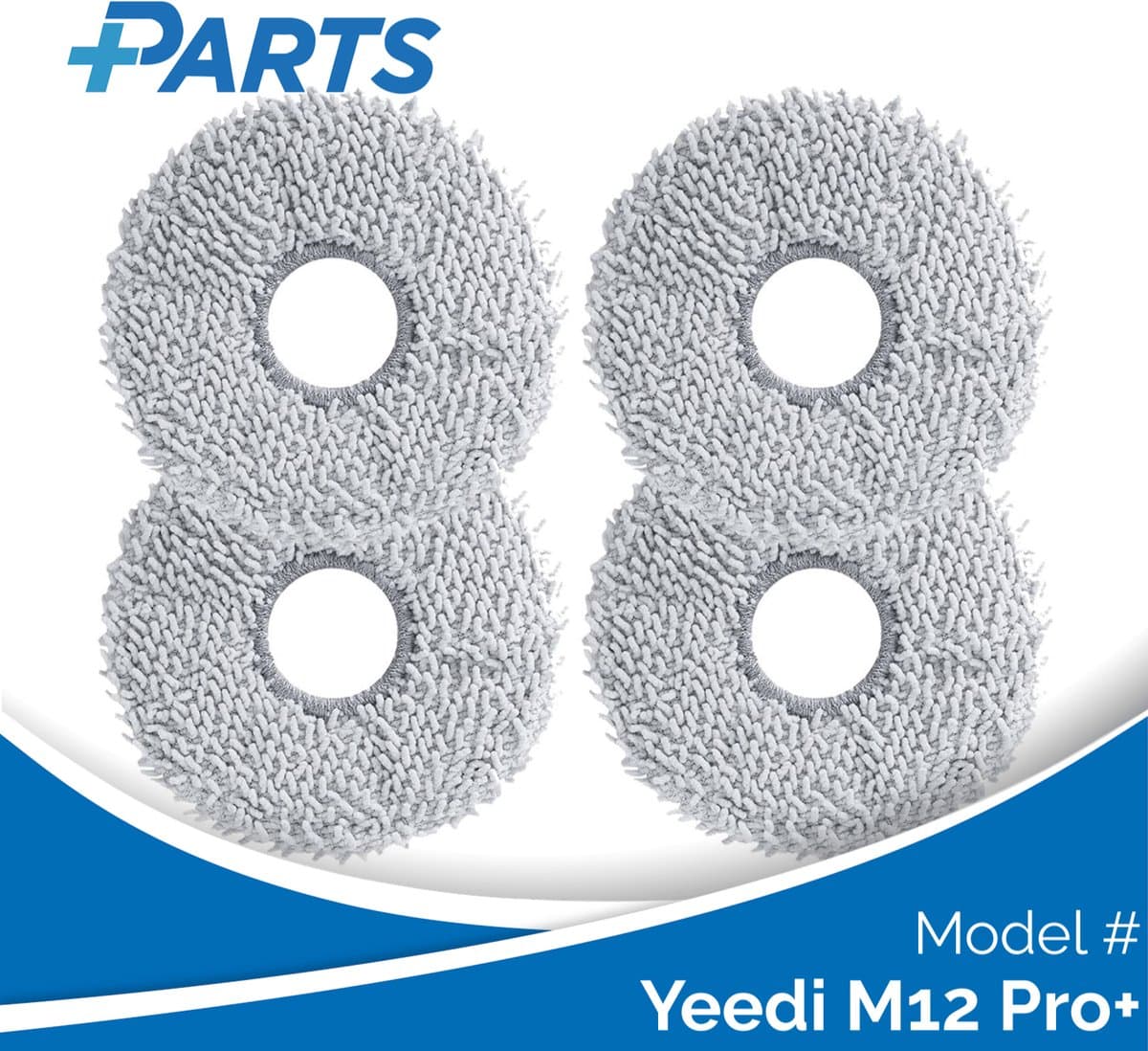 Yeedi M12 Pro+ Dweilpads (4 Stuks, Plus.Parts® alternatief voor 201-2425-10B0) — afbeelding 1