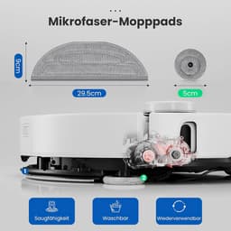Set van 12 dweildoeken voor Roborock S8 MaxV Ultra robotstofzuiger, 6 dweilen en 6 zijwisser, zilverionen microvezel VibraRise 3.0 dweilsysteem, accessoires — thumbnail 2