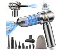 CLVP® Kruimeldief Draadloos - Auto Stofzuiger - Handstofzuiger - Zilver