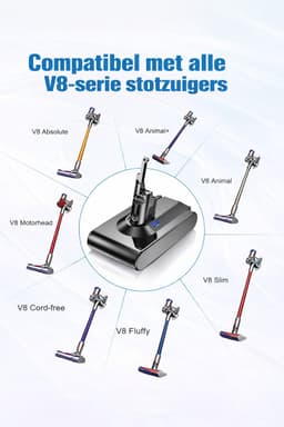 EXPER - V8/SV10 Serie Li-ion 6000mAh/21.6V Plus.Parts Accu voor Dyson — thumbnail 4