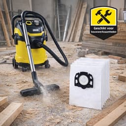 15x Stofzuigerzakken geschikt voor Karcher WD2 Plus, WD3 (Battery), KWD1, KWD2, KWD3, WD3.200 - WD3.800 M - stofzuigzak stofzakken — thumbnail 5