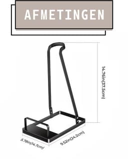 Universele Stofzuiger Standaard – Wit Staal – Voor Steelstofzuiger & Kruimeldief – Vrijstaand Docking Station – Ruimtebesparende Stofzuigerhouder / Staander - Zonder Boren — thumbnail 2