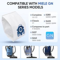 Vervangende stofzakken -Geschikt voor Miele Classic C1, Complete C2, Complete C3, S227/S240, S270, S400, S2, S5, S8 serie stofzuigers (6 stofzakken + 2 S-filters en lensfilters) — thumbnail 4