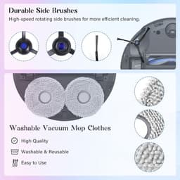 Accessoireset geschikt voor Ecovacs Deebot T50 Pro Omni-stofzuiger - 1 hoofdborstel, 4 HEPA-filters, 6 zakken, 4 zijborstels — thumbnail 4