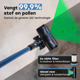 Ølven Steelstofzuiger CleanMax - 2 Accu's - Draadloos - 400W - Kruimelzuiger - 110Min Accu - Stofzuiger Zonder Zak - Aroma Functie — thumbnail 3