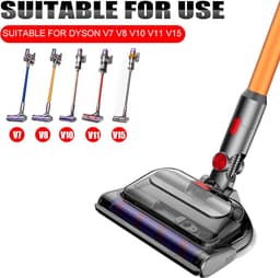 Motoriseerde Turbo Mopborstel Geschikt voor Dyson V7 V8 V10 V11 V15, Aspireert & Wist, Geschikt voor Marmer & Houten Vloeren, Inclusief Microvezeldoek — thumbnail 2