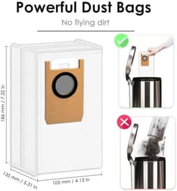 PromoHome Vervangende Stofzakken 6 stuks - Geschikt voor Eufy Robotstofzuiger Omni S1 Pro - Hoogwaardige Filterzakken Accessoires voor Stofzuigers — thumbnail 3