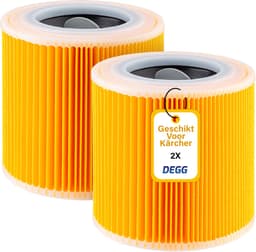 DEGG® Patroonfilter – Geschikt voor Kärcher WD1, WD2, WD3, MV2 & MV3 – Nat/Droog Stofzuiger Filter – Premium Cartridgefilter – 2 STUKS — thumbnail 1
