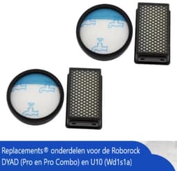 Replacements® Premium filterset – 2×2 Filters voor Rowenta Compact Power Cyclonic (RO37xx) — thumbnail 1