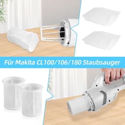 4 stuks stofzuigeraccessoires, 2 voorfilters + 2 Pre filters Geschikt voor Makita CL100/106/180 DCL180 stofzuigerfilter, voorfilterdeel 451208-3, filterdeel 443060-3 — thumbnail 5