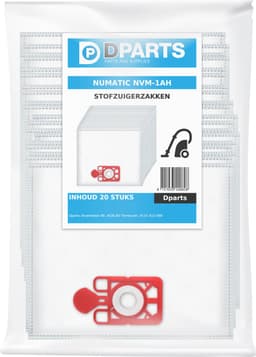 20x Dparts NVM-1AH stofzuigerzakken geschikt voor Numatic - 6 liter HepaFlo stofzak voor Henry en Hetty Compact stofzuiger - nr. 604011 — thumbnail 3