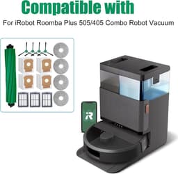 JGS Premium Vervangingsset geschikt voor iRobot Roomba Plus 405/505 Combo, 16-delig, met rubberen borstel, mopdoeken, stofzakken, filters en zijborstels — thumbnail 5