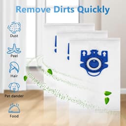 Geschikt voor 10 stuks 3D Airclean-zakken ter vervanging van Miele GN-stofzuigerzakken, geschikt voor Miele Classic C2 C3 S2 S5 S8 S400-serie met motorbeschermingsfilters, AirClean-filters — thumbnail 2