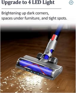 Vervangend onderdeel Geschikt voor Dyson V10 Slim V12 Slim stofzuigers, geschikt voor harde vloeren en laagpolige tapijten, met LED-koplamp, V-vormig borstelontwerp en rubberen wielen — thumbnail 5