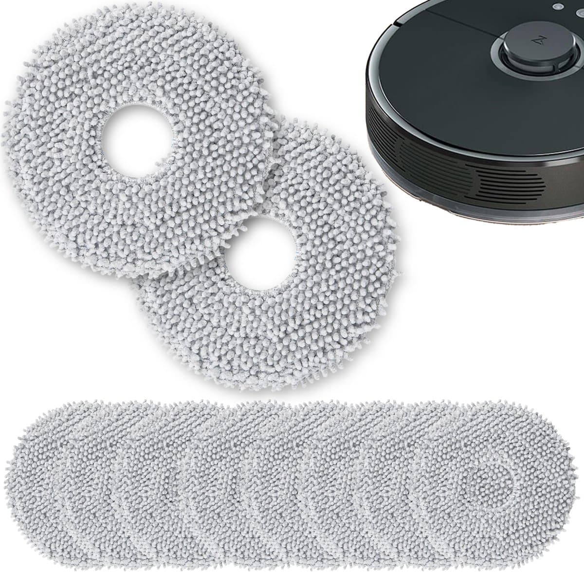 Set van 10 hoogwaardige mopkappen - mop - dweildoek - compatibel met de Dreame X30 / X40 / X50 / L10 / L10S Ultra / L20 Ultra en Xiaomi S10+, X10+, X20+ robots, ideaal voor het effectief reinigen van vloeren - hoogwaardige vervanging — afbeelding 1