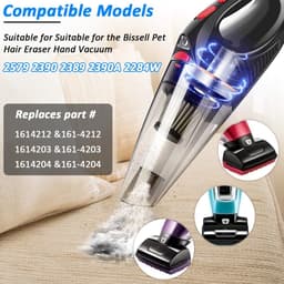Geschikt voor 4 stuks 2579 vervangende filters voor handstofzuigers, geschikt voor Bissell Pet Hair Eraser lithium-ion handstofzuigerfilters 2390, 2389, 2390A en 2284W. Vervangt 1614212, 1614203 en 1614204. — thumbnail 2