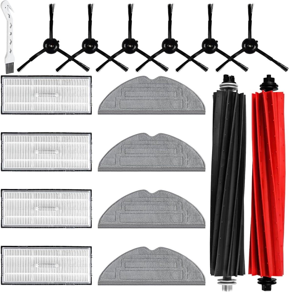 JGS Premium - Accessoires voor robotstofzuiger - 17 stuks - Hoofdborstels - Reinigingsdoeken - Filters - Zijborstels - Reinigingsborstel — afbeelding 1