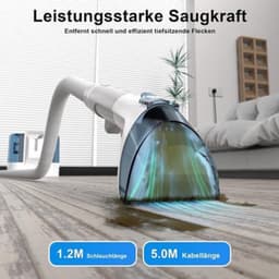 Tapijtreiniger – Stofzuiger – Stoffen Reiniger – Bankreiniger – Vlekkenverwijderaar – Krachtige 450 W Motor – Sneldrogend met Zuigfunctie voor Water — thumbnail 4