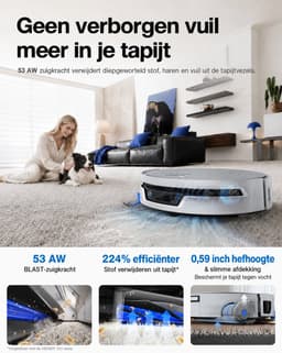 Ecovacs Deebot X12S Pro Omni - Robotstofzuiger Met Dweilfunctie - 27.000 Pa - 63°C Warm Water - Omni Station - AIVI 3D 4.0 - Wit — thumbnail 4