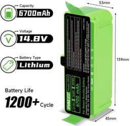 6700mAh Batterij voor iRobot Roomba 500-900 Series — thumbnail 5