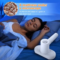 VHV - Huisstofmijt Stofzuiger - Bedstofzuiger - Matrasreiniger - Kruimelzuiger - Mijtzuiger met uv-licht - matrasreiniger - bedstofzuiger met HEPA-permanente stofreservoir - Mini-handstofzuiger voor Matrassen, Bedden — thumbnail 3