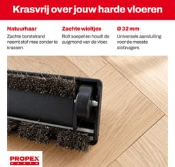 Propex Parts Universele Parketzuigmond - Natuurhaar & Wieltjes - Voor Harde Vloeren - Ø32 mm — thumbnail 5