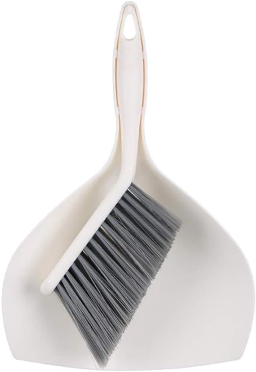 Mini Stoffer Blik - Reinigingsset Desktop - Bureau Schoonmaken - Gecombineerde Opslag - 29 cm - Wit Grijs — afbeelding 1