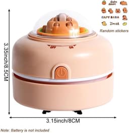 Mini Bureau Stofzuiger - Kleine Cleaner - Bureau Opruimen - Capybara Design - 8.5 cm Hoog - Bruin — thumbnail 3