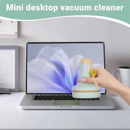 Tafelstofzuiger - Mini Stofzuiger - Bureau Schoonmaken - Oplaadbaar Draadloos - 8.7 cm - Groen — thumbnail 4