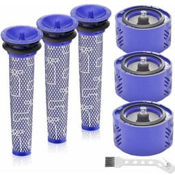 Vervangingsfiltersetgeschikt voor de Dyson V6 Absolute draadloze stofzuiger, geschikt voor de modellen 966741-01 en 965661-01, 7-delige set (3 HEPA-filters, 3geschikt voorfilters, 1 reinigingsborstel). — thumbnail 1