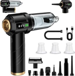 Handstofzuiger Accu - Draagbare Zuiger - Auto Huis Reinigen - 4-in-1 Functionaliteit - 25000 PA Zuigkracht - Zwart — thumbnail 1