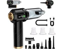 Handstofzuiger Accu - Draagbare Zuiger - Auto Huis Reinigen - 4-in-1 Functionaliteit - 25000 PA Zuigkracht - Zwart
