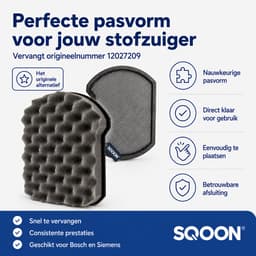 SQOON® Filter geschikt voor Bosch BGC41.. , BGS41... Serie 6 - Siemens VSX41... series - Model 12027209 — thumbnail 3