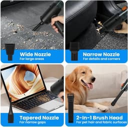 SnelShoppen - AXFEE Handstofzuiger 20000 Pa Draadloos, 4-in-1 Accu Mini Stofzuiger voor Auto, Huis, Huisdieren, Kantoor, Sterke 200000 RPM met 1-Knops — thumbnail 2
