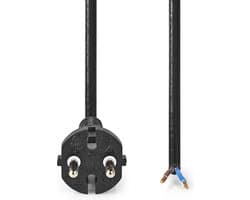 Nedis Stroomkabel voor Stofzuiger - 10.0 m - Type-F (CEE 7/7) - 250 V AC - 16 A - Zwart - PVC