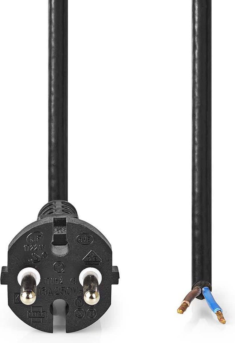 Nedis Stroomkabel voor Stofzuiger - 10.0 m - Type-F (CEE 7/7) - 250 V AC - 16 A - Zwart - PVC — afbeelding 1